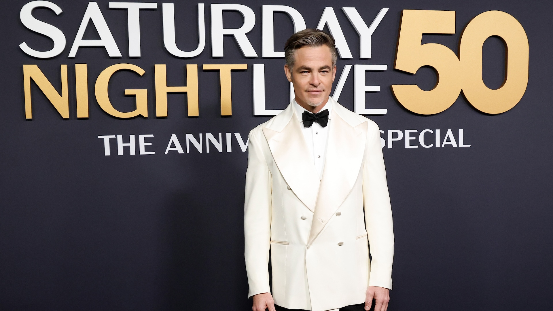 Chris Pine at the SNL 50 Anniversary Special 