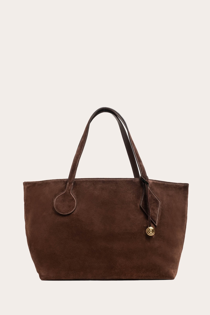 Sprout Tote Large Dark Brown Suede