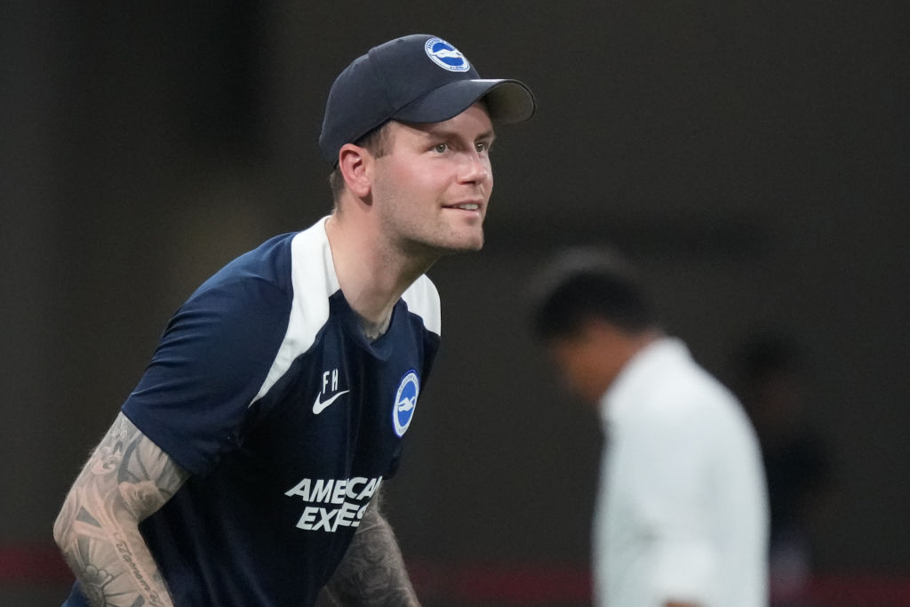 Brighton squad for 2024/25 TOKYO, JAPAN - JULY 28: Fabian Hurzeler, coach of Brighton & Hove Albion looks on during the pre-season friendly match between Tokyo Verdy and Brighton & Hove Albion at National Stadium on July 28, 2024 in Tokyo, Japan. (Photo by Hiroki Watanabe/Getty Images)