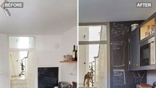 kitchen with french doors and cabinets