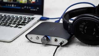 iFi Zen DAC V2 connected to a laptop and headphones
