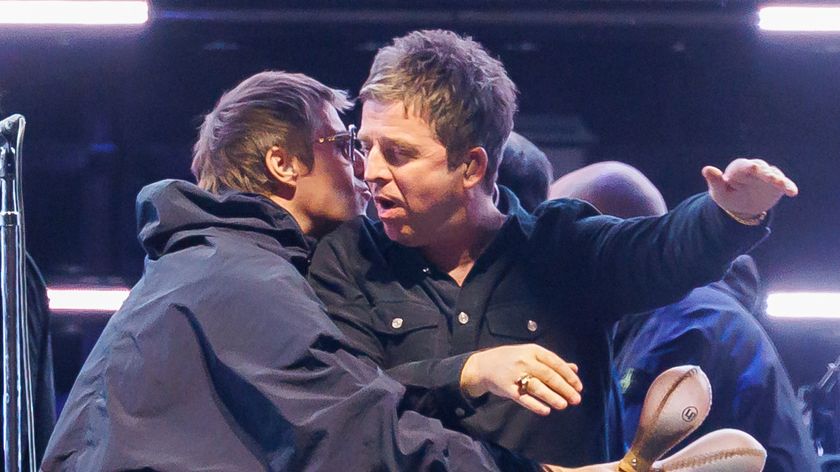 Liam Gallagher, Noel Gallagher of Oasis perform onstage at the Oasis Live &#039;25 World Tour