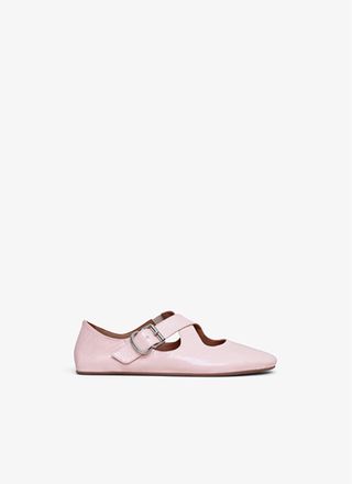 Leather Criss Cross Balet Flats