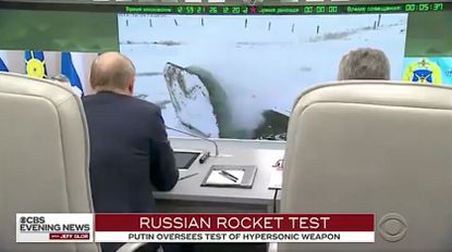 Vladimir Putin watches test of hypersonic missile