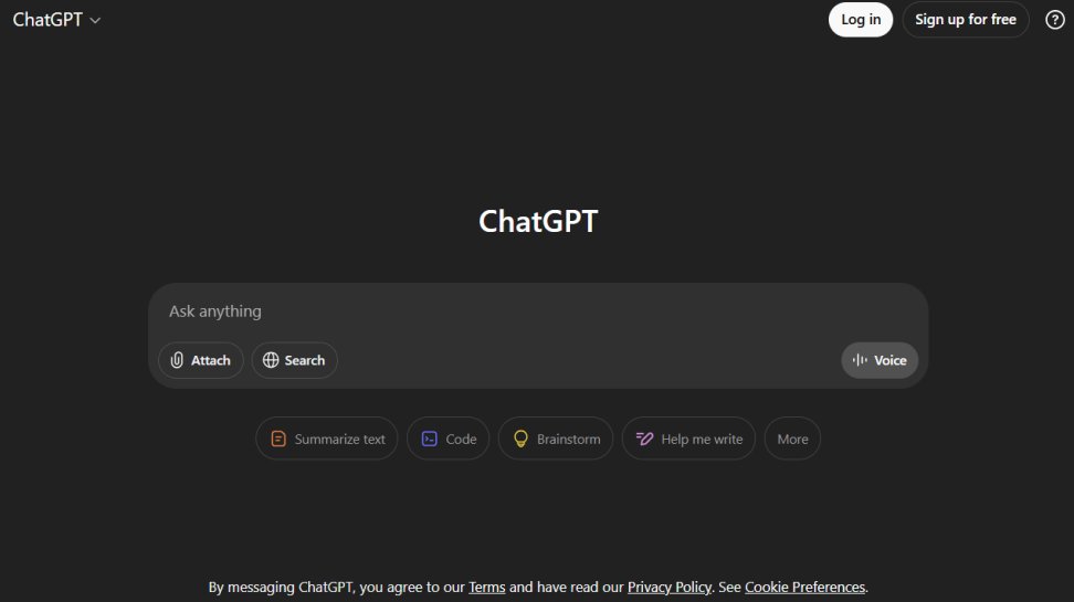 Chat GPT website screenshot (July 2025).
