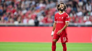 Mohamed Salah of Liverpool FC in action during the pre-season friendly match between Liverpool and Bayern Muenchen at the National Stadium on August 2, 2023 in Singapore. (Photo by Apinya Rittipo/Getty Images)