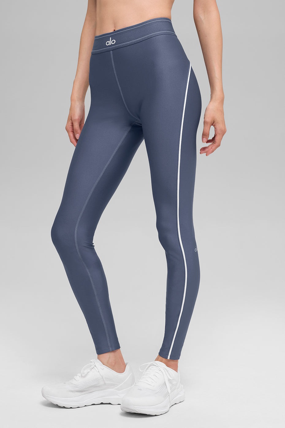 Alo, Airlift High-Waist Suit Up Leggings in Bluestone/White