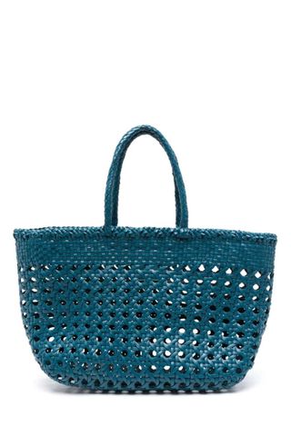 Dragon Diffusion Cannage Kanpur leather basket bag Blue