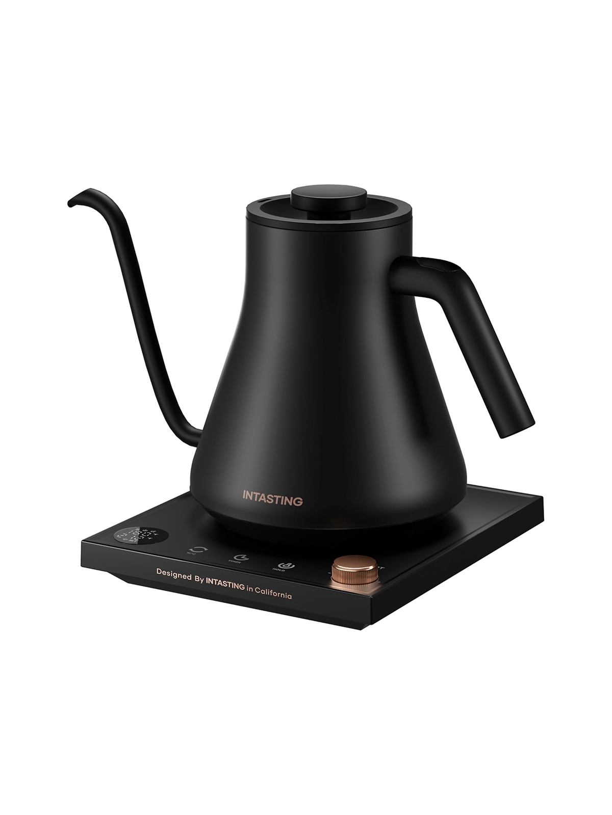 Intasting Electric Kettles, Gooseneck Electric Kettle, &amp;plusmn;1&amp;#8457; Temperature Control, Stainless Steel Inner, Quick Heating, for Pour Over Coffee, Brew Tea, Boil Hot Water, 0.9l Black