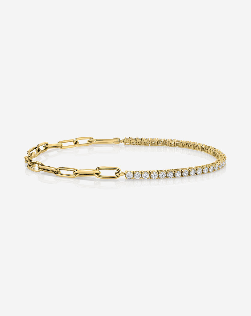 Round Lab Diamond Tennis Chain Bracelet - 14k Yellow Gold / Xs/s (6.5")