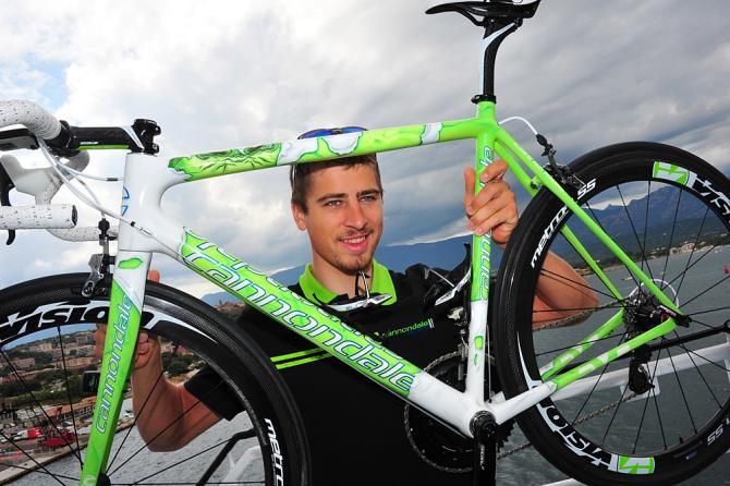 Peter Sagan (Cannondale) and his new Cannondale SuperSix Evo
