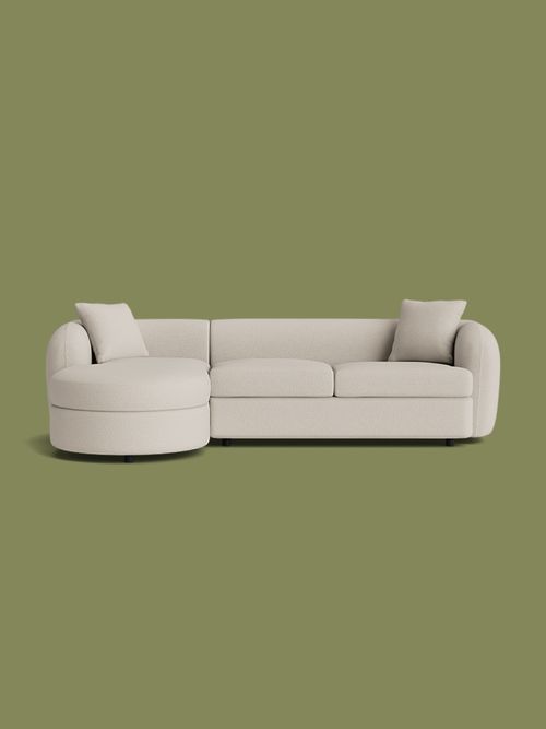 The Cloud Soft Textured Boucle Left Corner Sofa Bed With Chaise Storage 