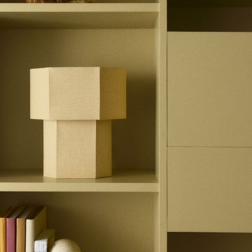 Hexagonal Table Lamp - Light Beige