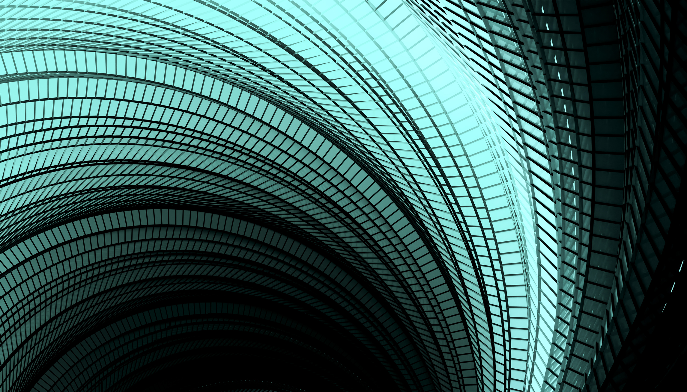 Abstract 3D render with turquose 