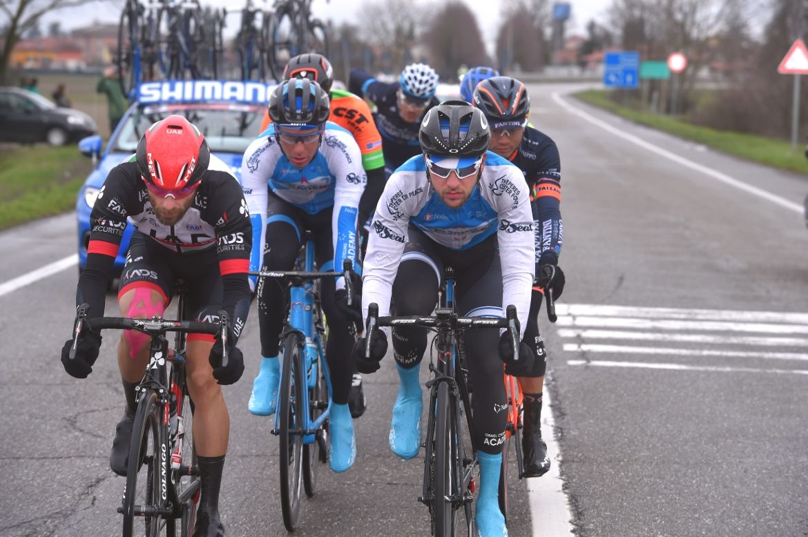 Matteo Bono, Dennis van Winden and Guy Sagiv in the breakaway