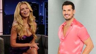 From left to right: Books smiling on Jimmy Kimmel Live and Gleb Savchenko on Dancing with the Stars. 
