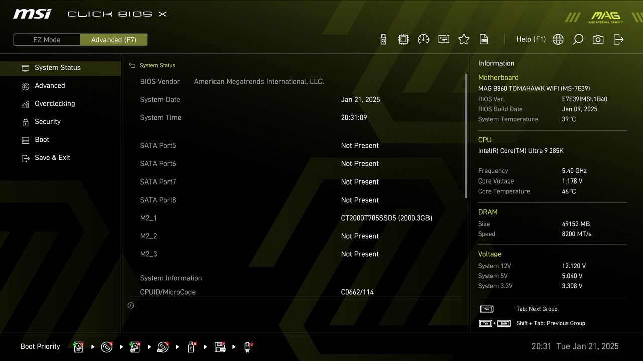 MSI MAG B860 Tomahawk Wifi