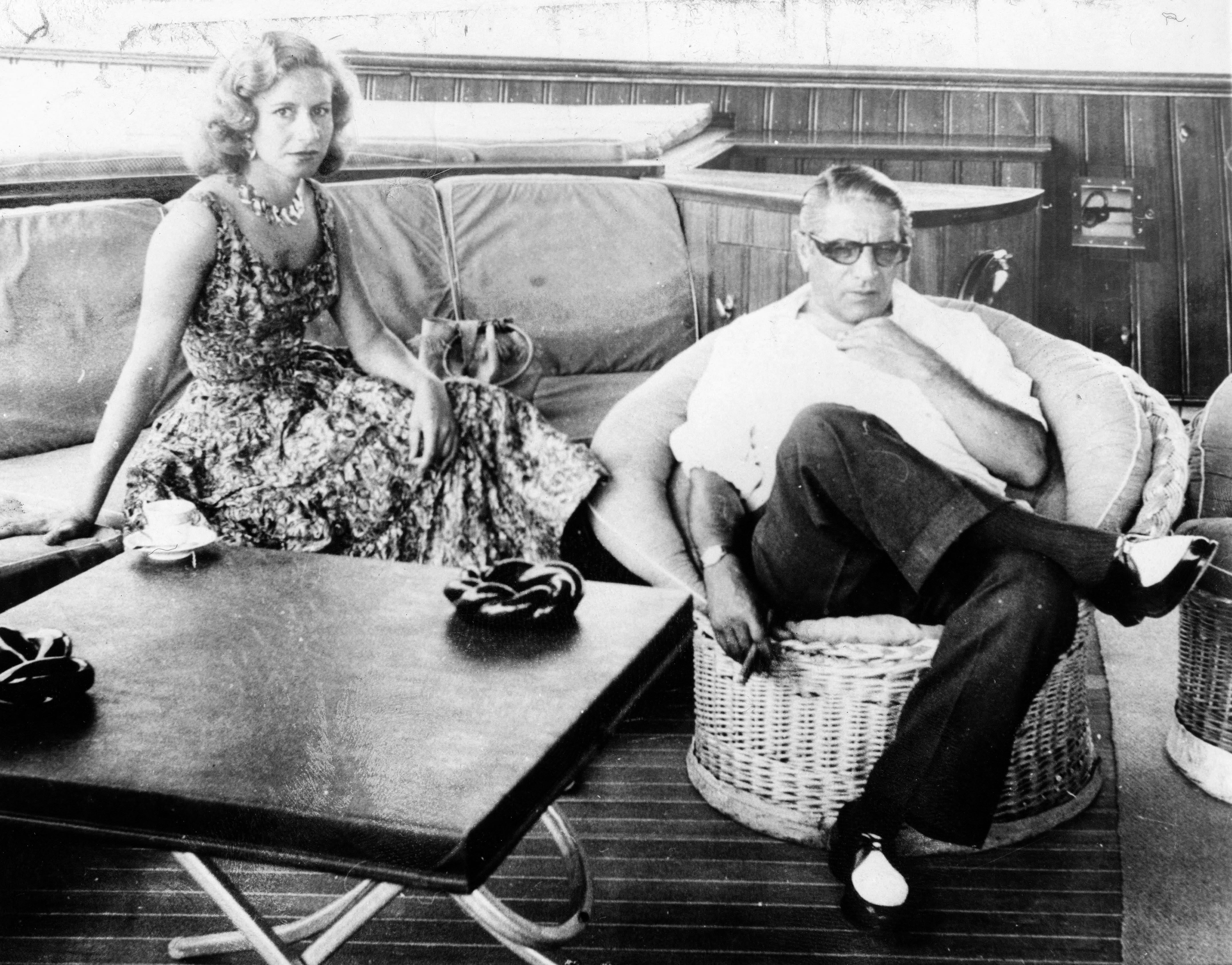 Aristotle Onassis and his first wife, Athina Livanos