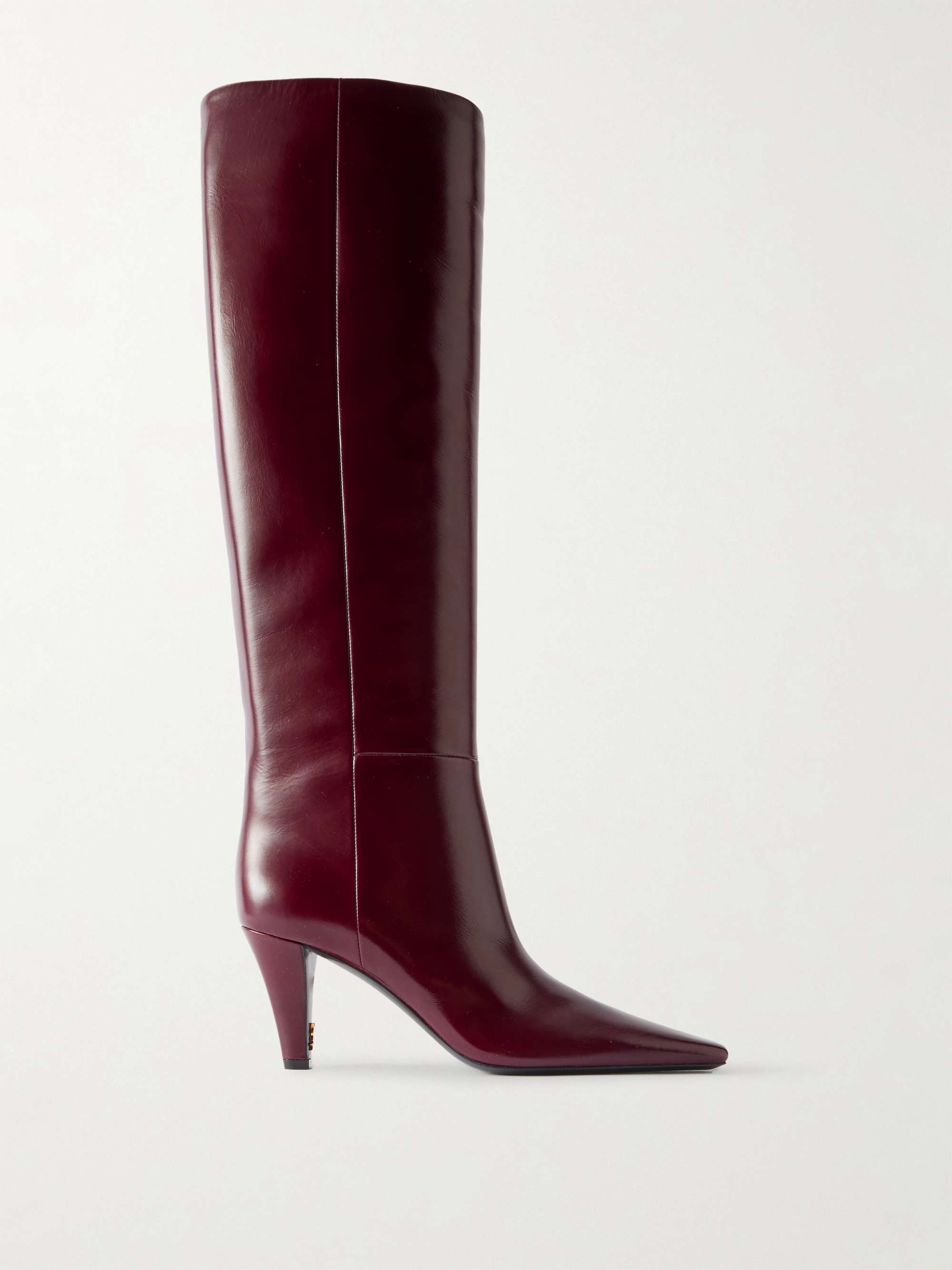 Jill Glossed-Leather Knee Boots