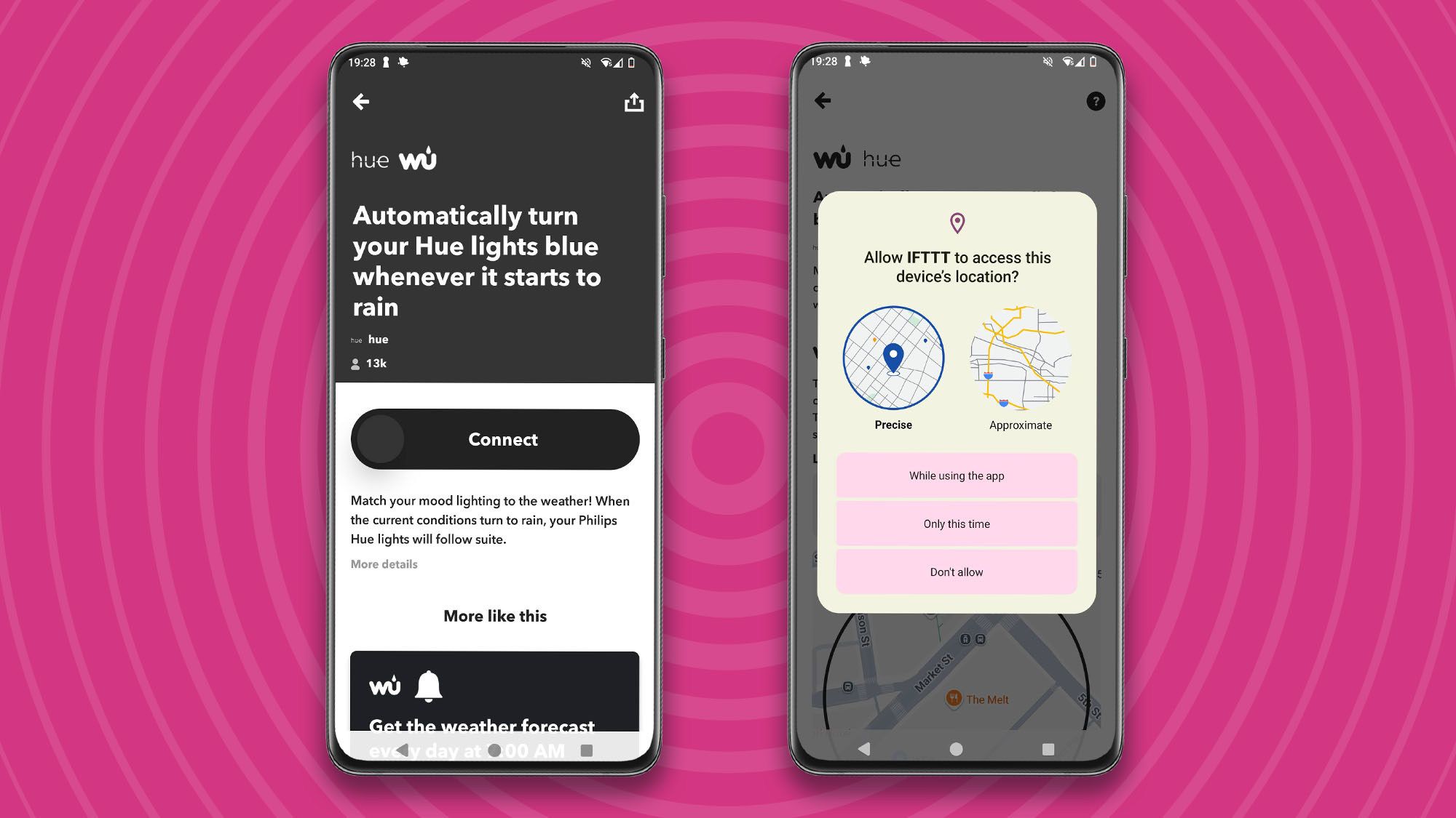 Philips Hue weather automation in IFTTT app