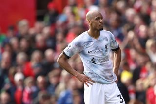Fabinho of Liverpool during the Premier League match between Nottingham Forest and Liverpool FC at City Ground on October 22, 2022 in Nottingham, United Kingdom.