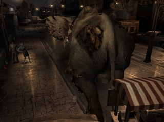 Facing a zombie elephant in Resident Evil Outbreak File #2