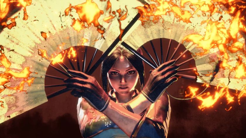 Mai in Street Fighter 6 with flaming fans