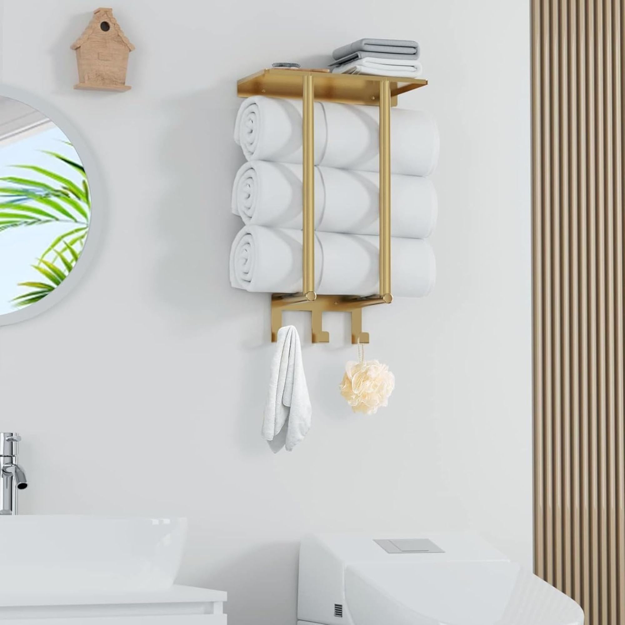 BETHOM Bathroom Towel Storage