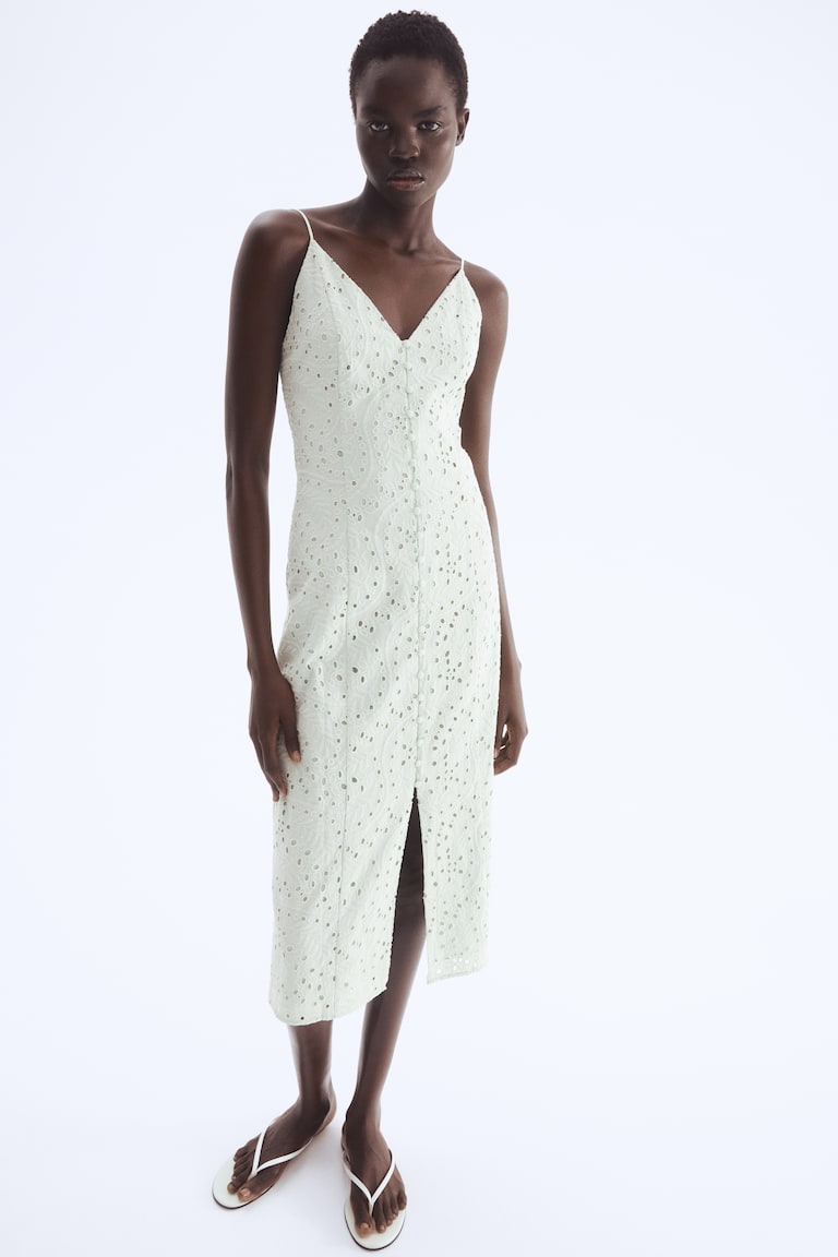 English embroidered strap dress