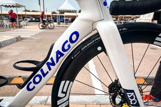 Detail photos of Elisa Longo Borghini's Colnago Y1Rs at the UAE Tour Women 2025