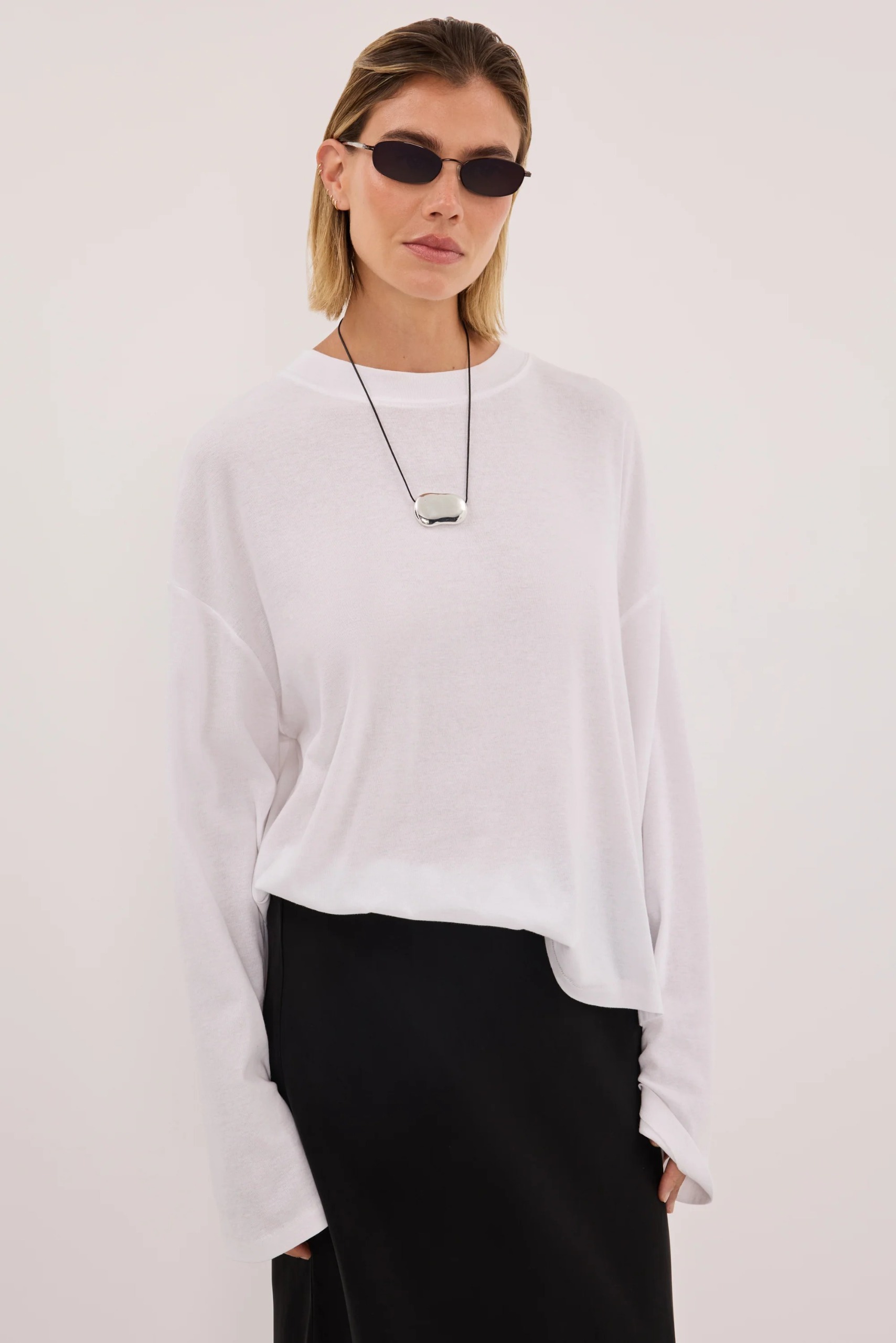 Sloane White Long Sleeve Crew Knit Top - Xxs / White