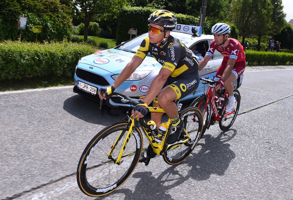 Bryan Coquard in ation during stage 1 at the Belgian Tour
