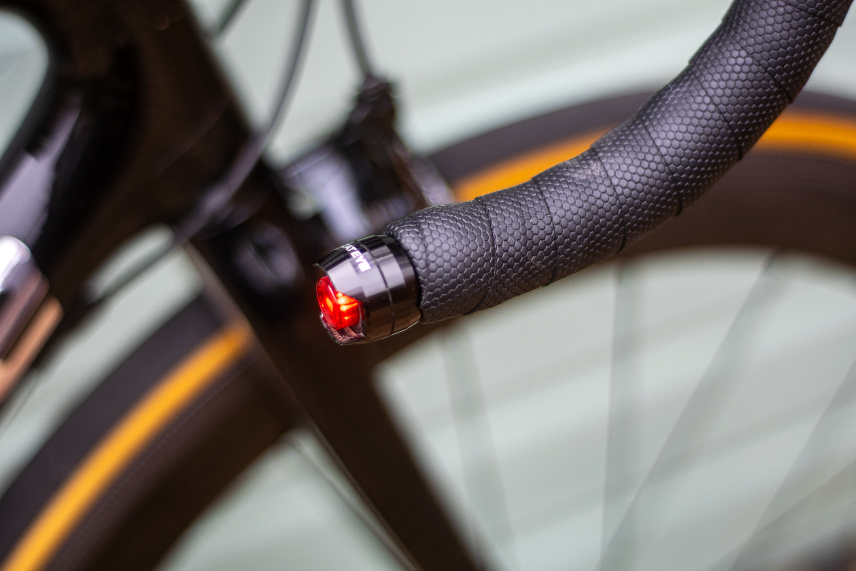 A Cateye Orb bar end light