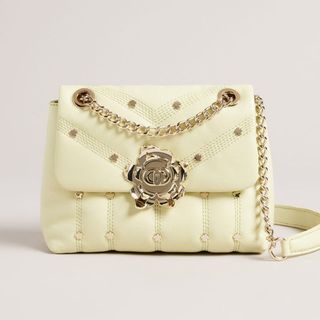 Ayalisa Studded Leather Quilted Bag in light green