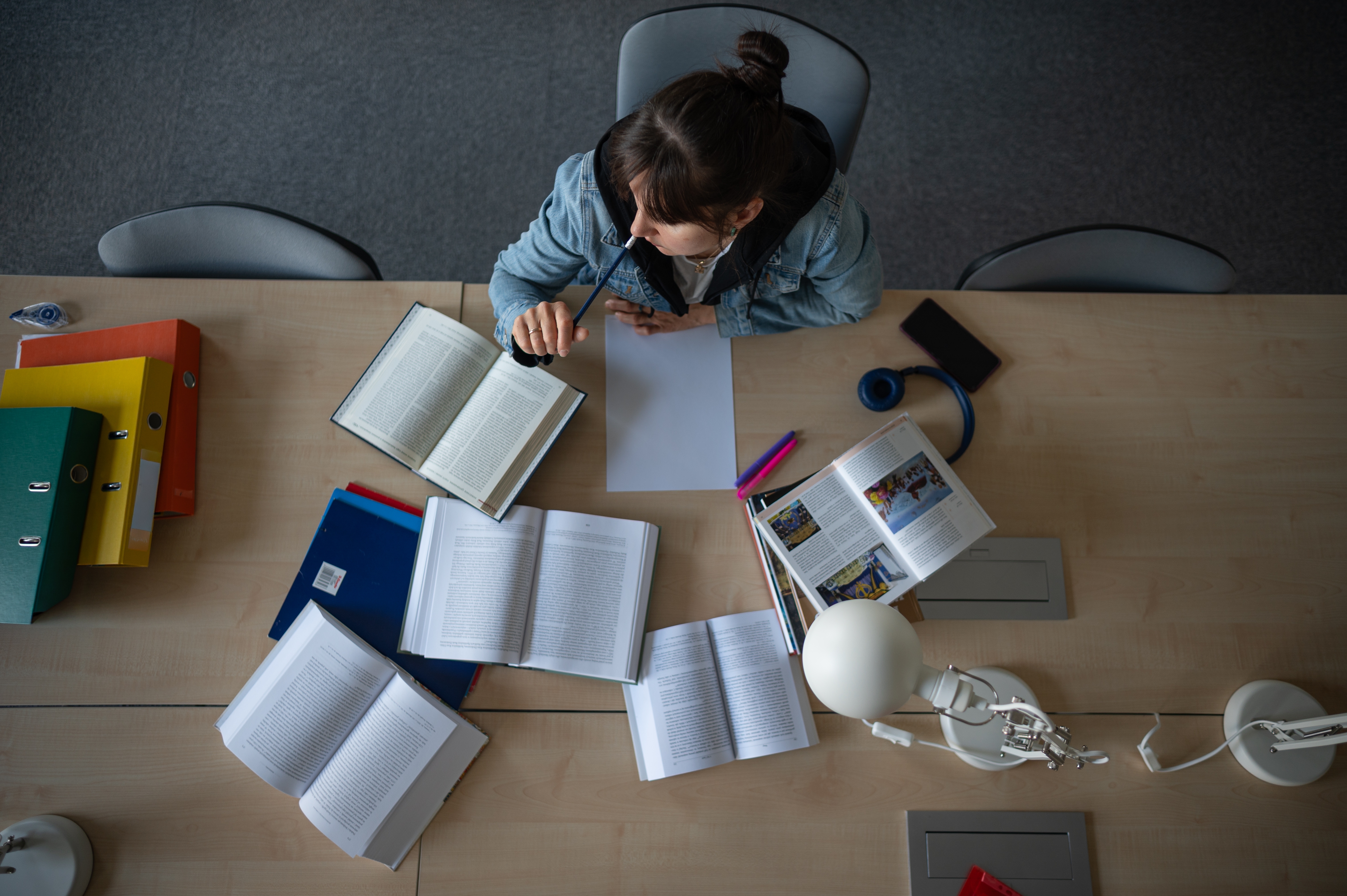 student studying