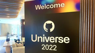 Welcome sign at GitHub Universe 2022