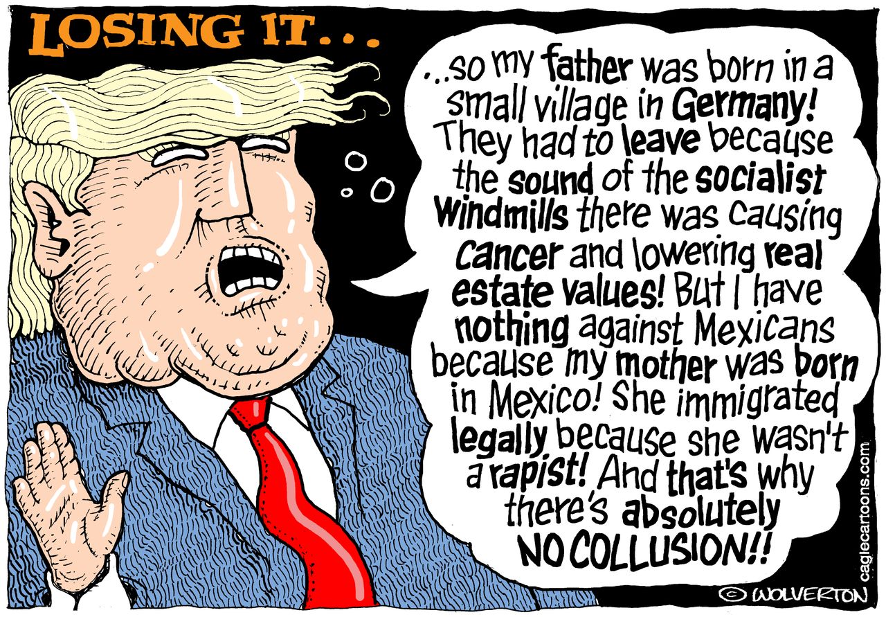 Political Cartoon U.S. Trump family history immigration