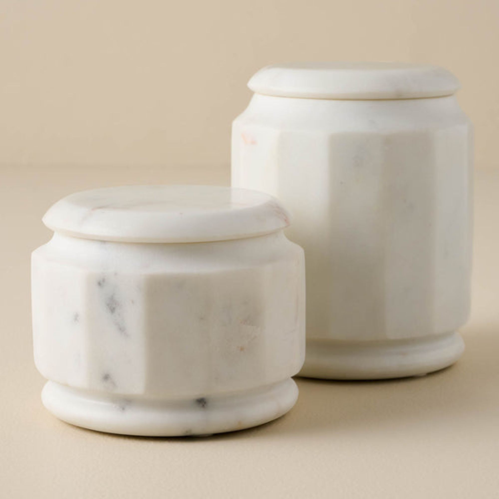 White Marble Canister