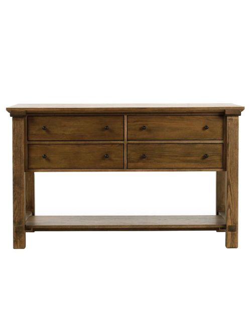 Gavin Rustic Brown Oak Rectangular Kitchen Island