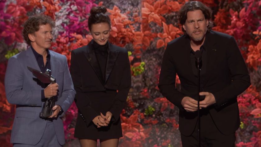 Jonathan Nolan, Ella Purnell, and Todd Howard at The Game Awards