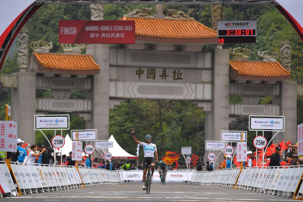 Gianni Moscon (Team Sky) won alone