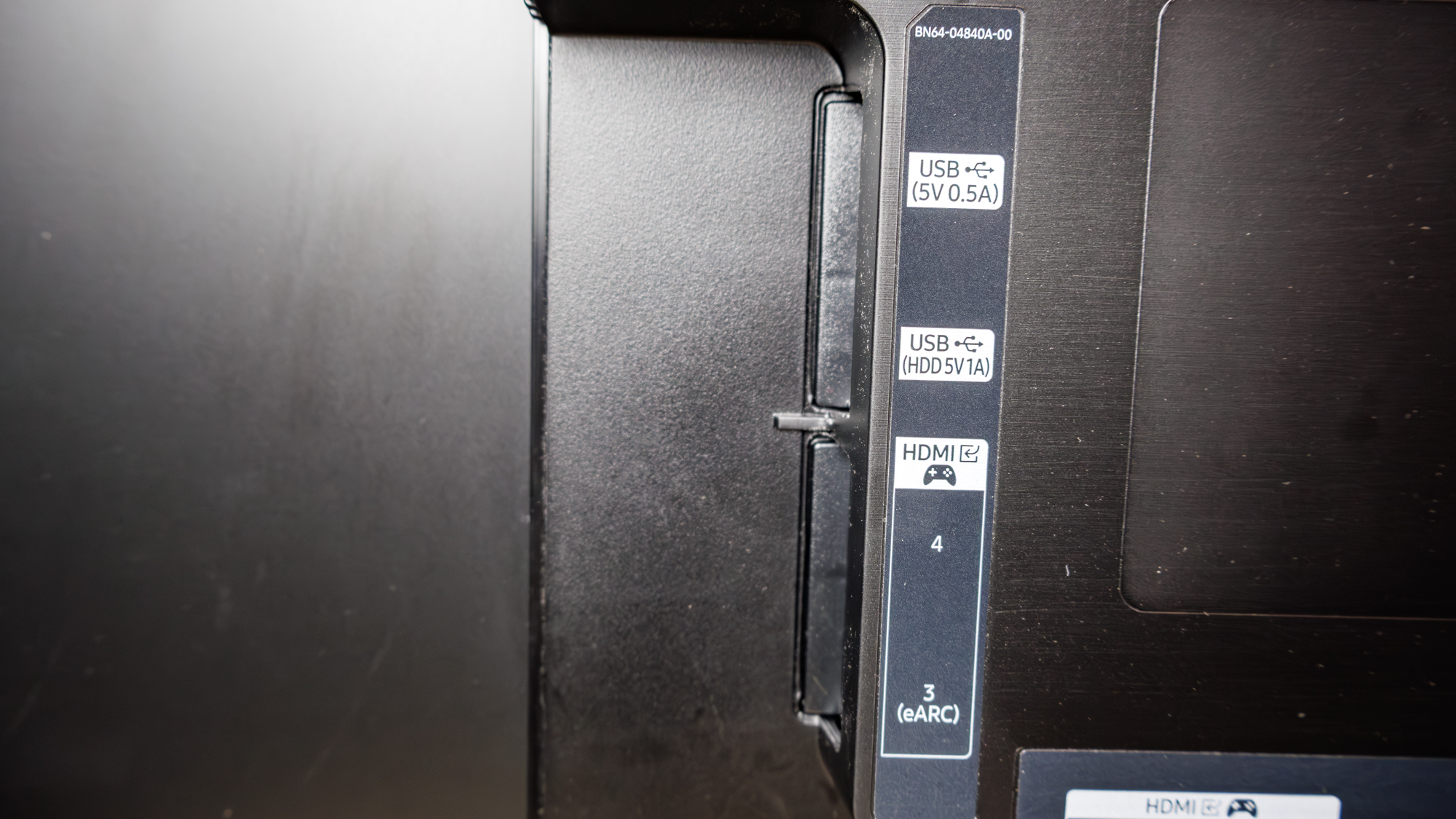 The ports on a Samsung OLED S90H 4K TV