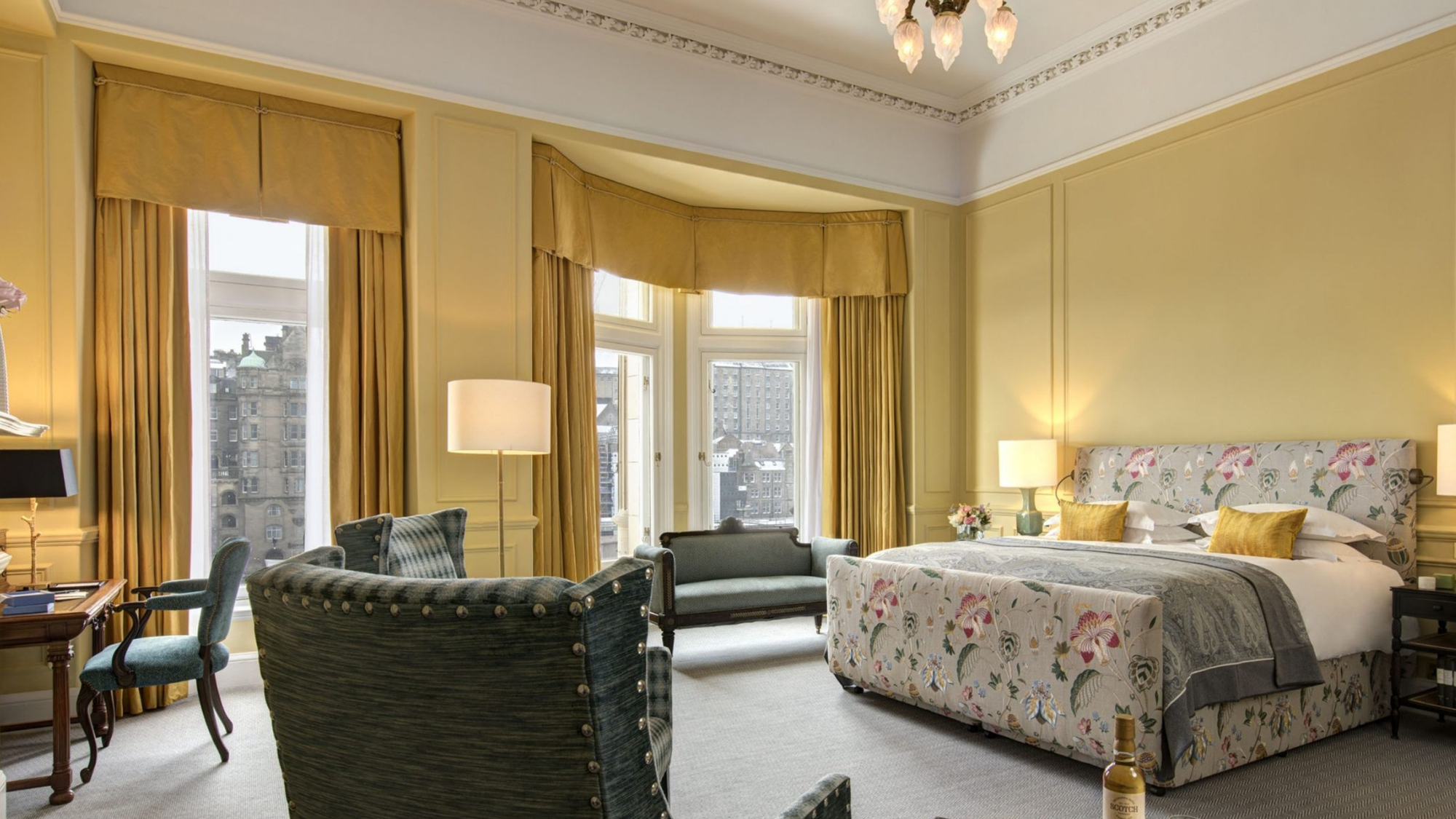 Bedroom interior at The Balmoral, Edinburgh