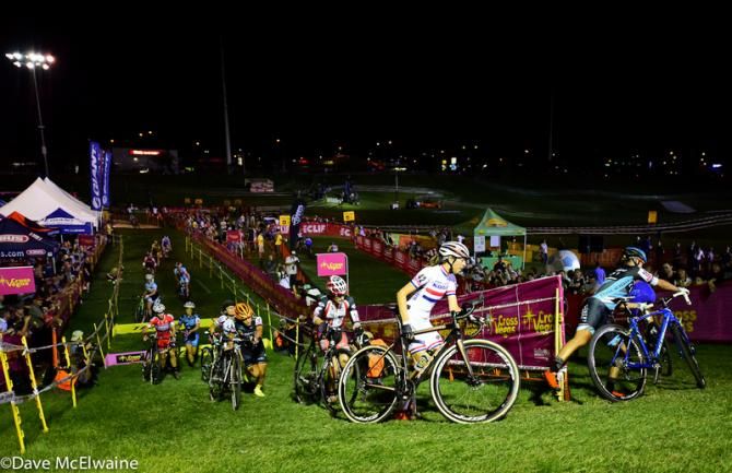 Katie Compton (Trek Cyclocross Collaborative) attempts to put her stamp of authority on the race but could not shake several strong riders