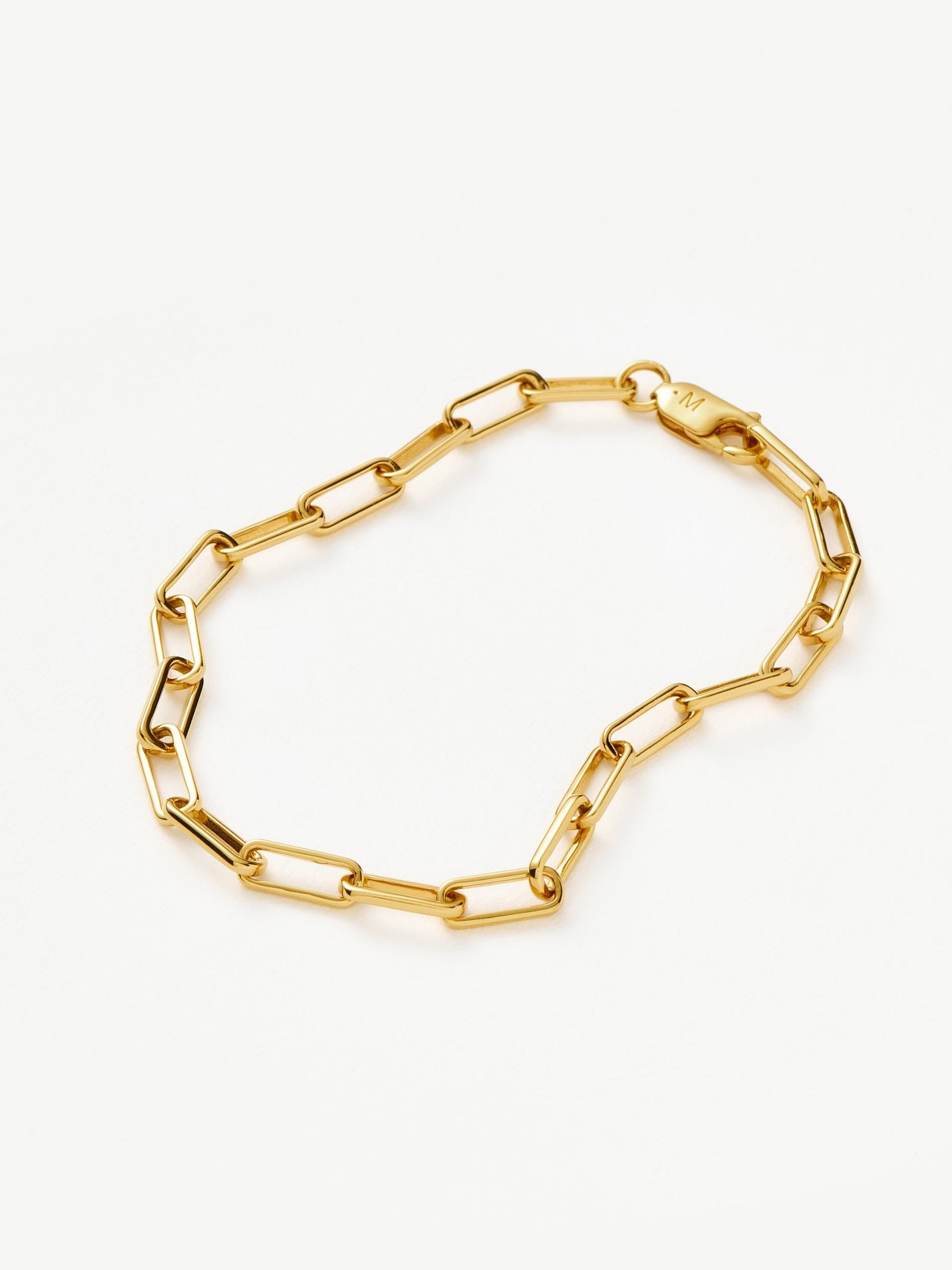 Classic Mini Paperclip Chain Bracelet | 18ct Gold Plated - 18ct Gold Plated / S