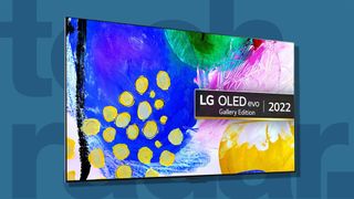 One of the best LG TVs against a blue techradar background