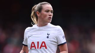 Grace Clinton of Tottenham in action ahead of the Barclays Women´s Super League match featuring Tottenham vs Chelsea