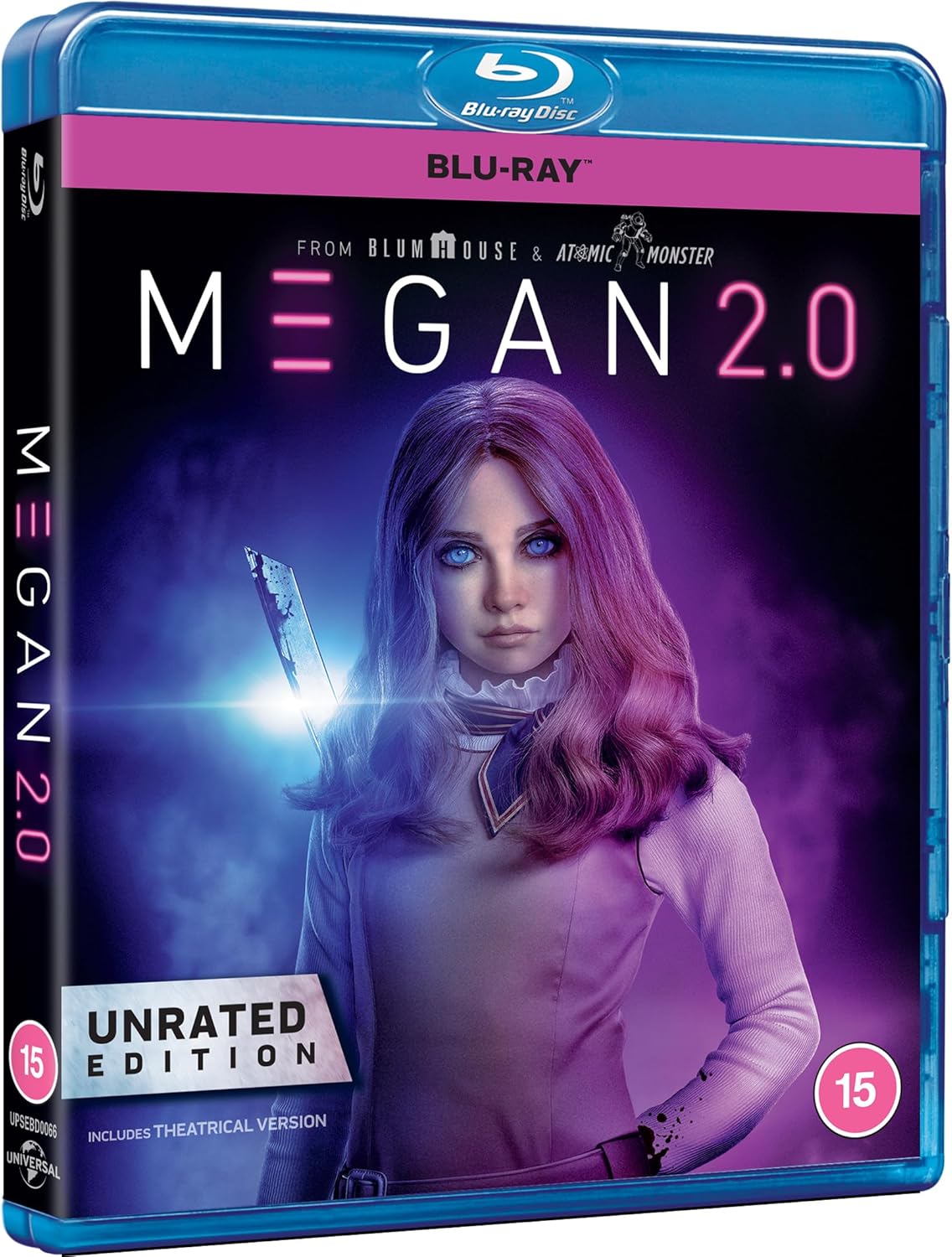 The cover of the M3GAN 2.0 Blu-ray.