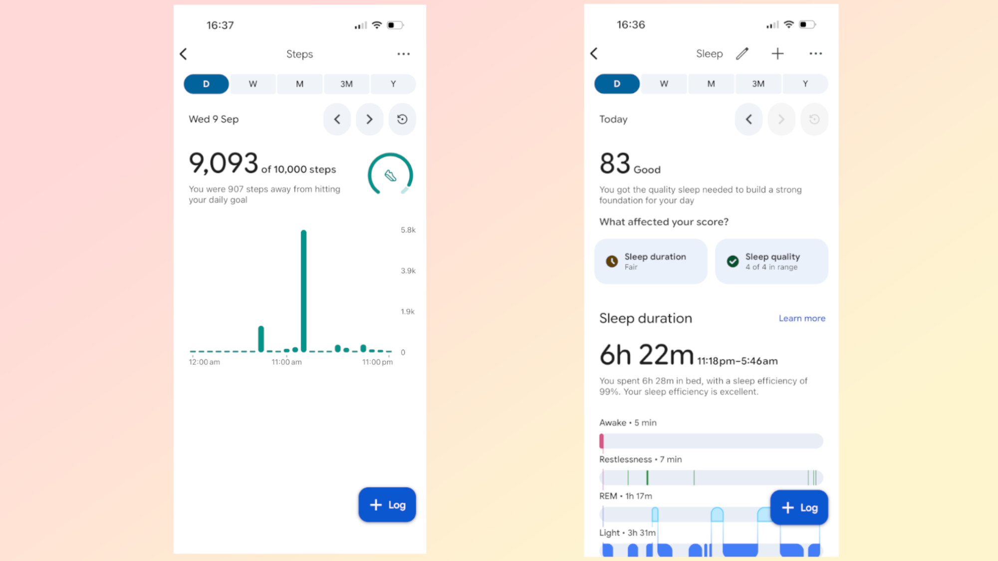Fitbit Air vs Fitbit Flex stats