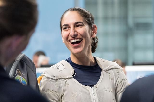 NASA astronaut Jasmin Moghbeli during spacewalk training.